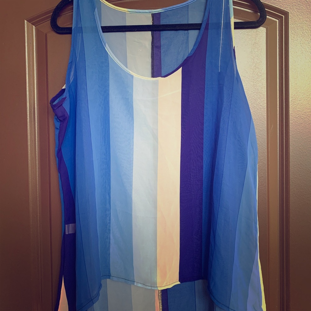 Blue striped top